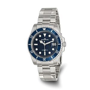 Mountroyal Mens Stainless Steel Blue Dial Divers Watch